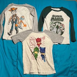 3 boys character shirt bundle